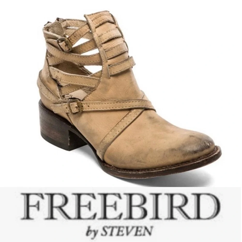 Last Chance….Freebird by Steven Stair Booties in Taupe 6 - Picture 3 of 15